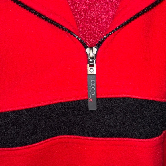 Izod performance Red and Black quarter zip - Picture 2 of 9